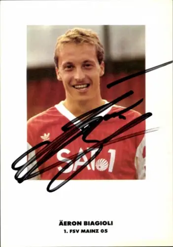 Autogrammkarte Äeron Biagioli, 1. FSV Mainz 05, Portrait, Autogramm