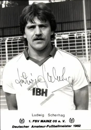 Autogrammkarte Ludwig Scherhag, 1. FSV Mainz 05, Portrait, Autogramm