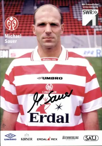 Autogrammkarte Michael Sauer, 1. FSV Mainz 05, Portrait, Autogramm