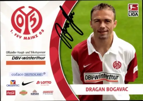 Autogrammkarte Dragan Bogavac, 1. FSV Mainz 05, Portrait, Autogramm