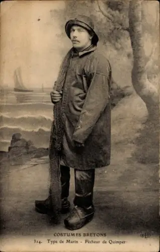 CPA Costumes Bretons, Type de Marin, Pêcheur de Quimper