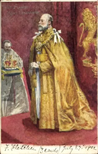 Künstler Ak König Eduard VII., Portrait