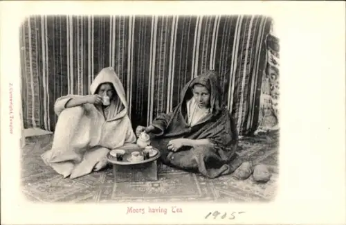 PC Tangier Morocco, Moors having Tea