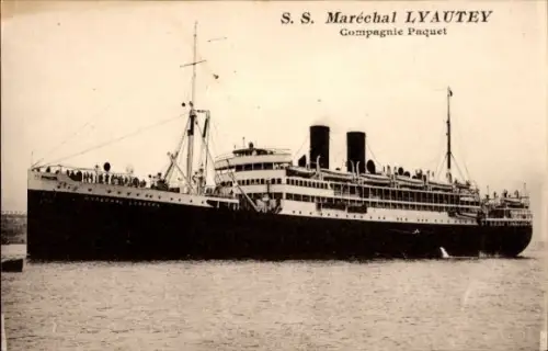 Ak Dampfer SS Maréchal Lyautey, Compagnie de Navigation Paquet