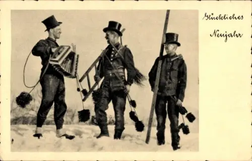 Ak Glückwunsch Neujahr, Schornsteinfeger