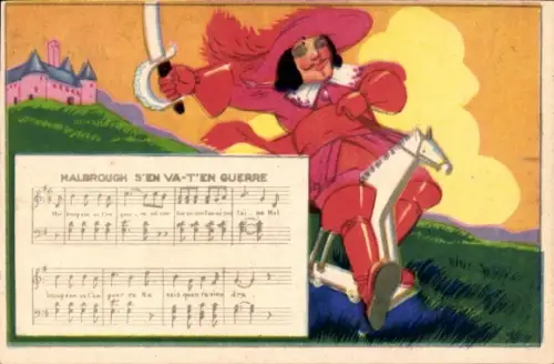 Lied CPA Malbrough s'en Va t'en Guerre
