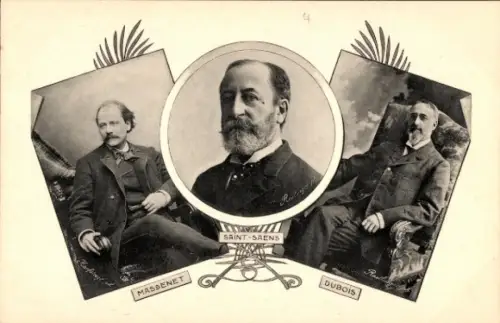 Ak Dirigent Camille Saint-Saëns, Komponist Jules Massenet, Théodore Dubois