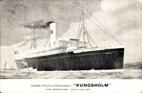 Ak Dampfer Kungsholm, Svenska Amerika Linien SAL