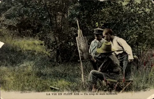 Ak Kinder beim Malen, Maler, Gemälde