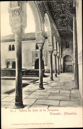 Ak Granada Andalusien Spanien, Galeria del Patio de los Arrayanes, Alhambra, Fotograf A. Linares