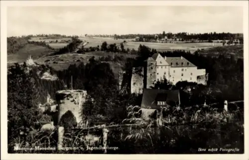 Ak Monschau Montjoie in der Eifel, Burgruine, Jugendherberge, Landschaft, Fotografie