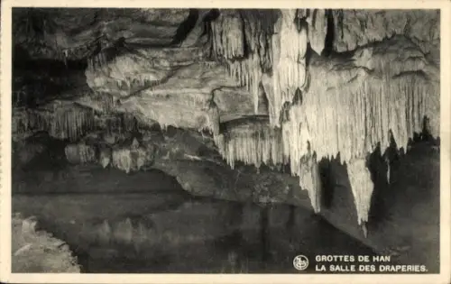 CPA Grotte de Han Han sur Lesse Wallonie Namur, Salle des Draperies