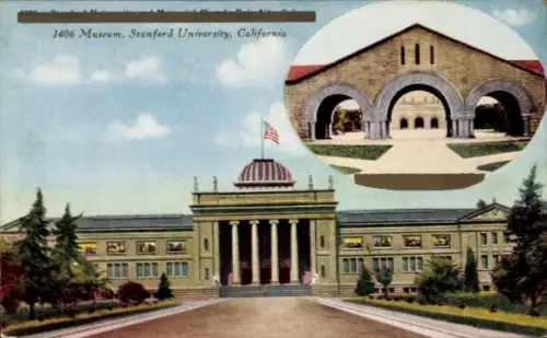 Ak Stanford California USA, Museum, University