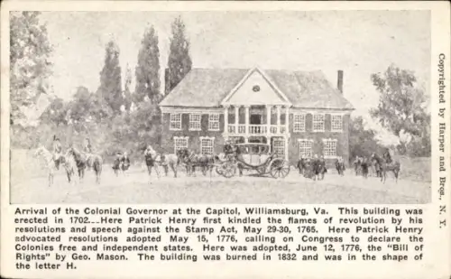 PC Williamsburg, Virginia, USA, Arrival of the Colonial Governor at the Capitol