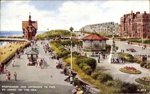 PC Saint Anne's on the Sea Lancashire England, Promenade and Entrance to Pier