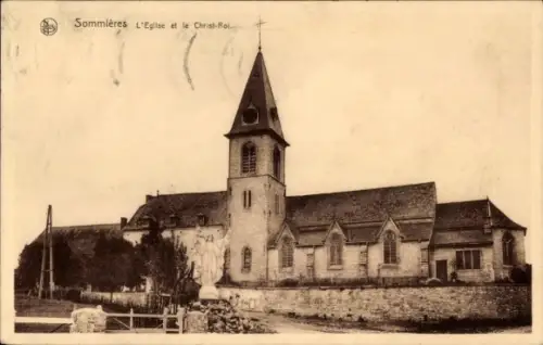 Ak Sommières Gard, Kirche, Statue, Landschaft,  aus Sommières