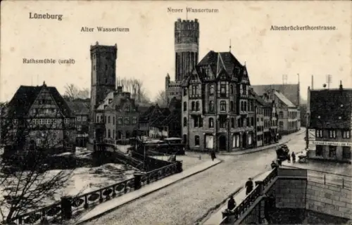 Ak Lüneburg in Niedersachsen, Wasserturm, Ratsmühle, Altenbrückerthorstraße