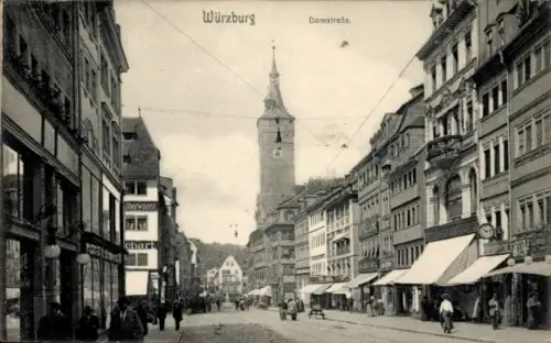 Ak Würzburg am Main Unterfranken, Domstraße