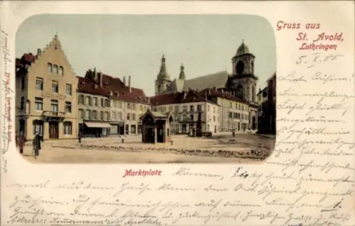 Ak St. Avold Lothringen Moselle, Marktplatz