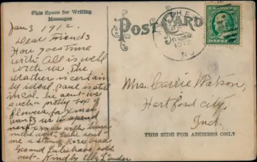 Material Ak Glückwunsch Neujahr 1912, Blumen