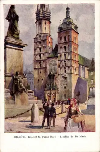 Künstler Ak Kossak, W., Kraków Krakau Polen, Kosciol Najswietszej Panny Marji