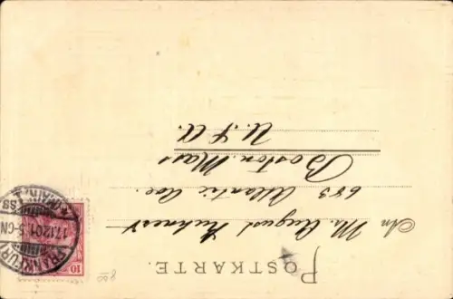 Präge Passepartout Litho Frankfurt am Main, Eschenheimer Turm