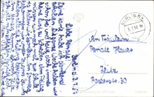 Ak Berlin Mitte, Brandenburger Tor, Stadtbär, Bahnhof Friedrichstraße, Stalinallee, Denkmal Stalin