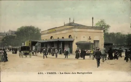 Ak Paris 17. Batignolles Monceau, Gare