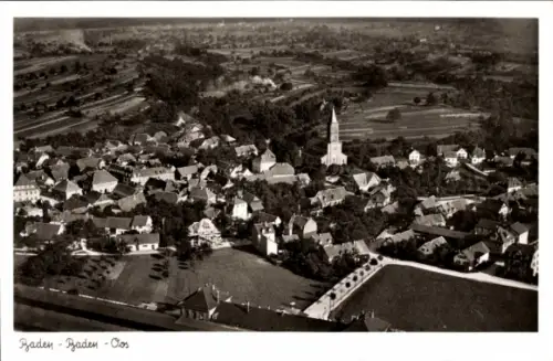 Ak Oos Baden Baden am Schwarzwald, Fliegeraufnahme