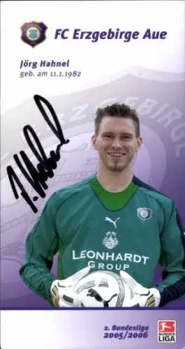 Autogrammkarte Fußballer Jörg Hahnel, FC Erzgebirge Aue, Autogramm