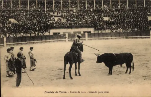 Ak Corrida de Toros, Suerte de vara, Citando para picar