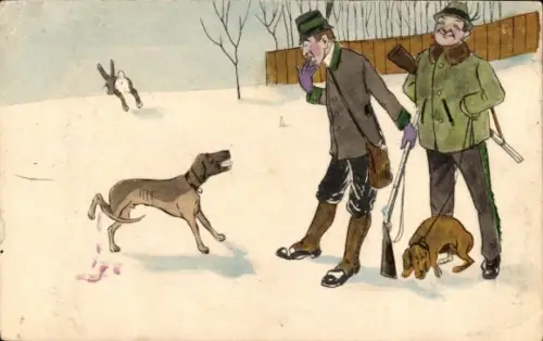 Ak Jagd, Jäger, Verletzter Jagdhund, Hase