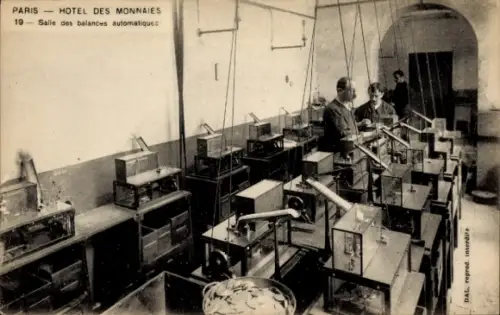 Ak Paris VI, Hotel des Monnaies, Raum der automatischen Waagen