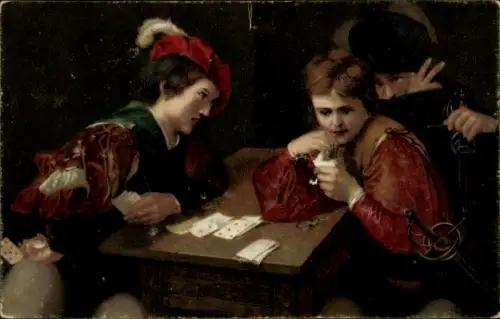 Künstler Ak da Caravaggio, Michelangelo, Der Falschspieler