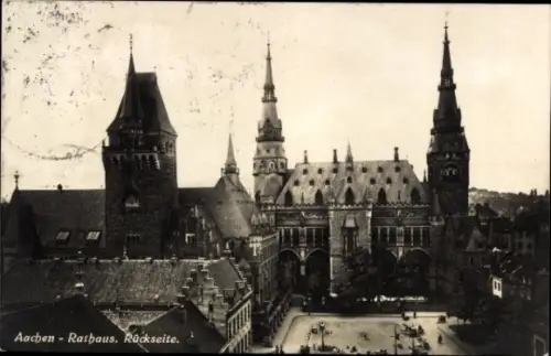 Ak Aachen, Aachen Rathaus, Rückseite,  Architektur, 