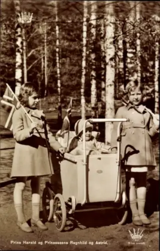 Ak Prinz Harald, Prinzessinnen Ragnhild und Astrid von Norwegen