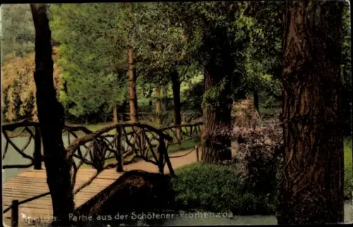 Ak Apolda in Thüringen, Schötener Promenade, Brücke