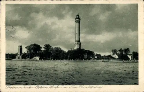Ak Chorzelin Osternothafen Świnoujście Swinemünde Pommern, Leuchtturm