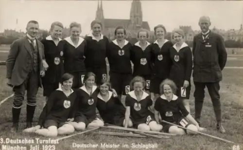 Ak München, 13. Deutsches Turnfest 1923, Deutscher Meister im Schlagball