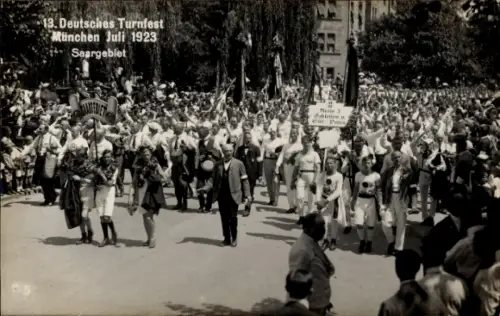 Ak München, 13. Deutsches Turnfest 1923, Saargebiet