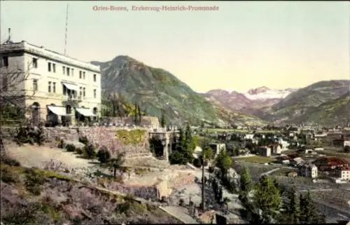 Ak Gries Bozen Bolzano Südtirol, Erzherzog-Heinrich-Promenade