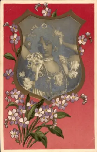 Präge Passepartout Ak Junge Frau, Portrait