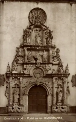 Ak Dettelbach am Main Unterfranken, Portal an der Wallfahrtskirche