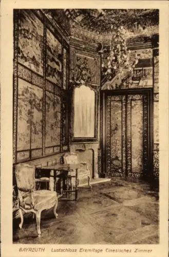 Ak Bayreuth in Oberfranken, BAYREUTH, Lustschloss Eremitage, Cinesisches Zimmer, Innenansicht