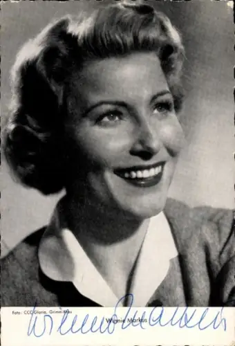 Ak Schauspielerin Winnie Markus, Portrait, Autogramm