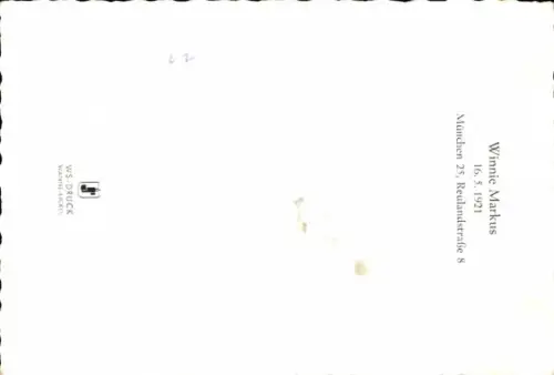 Ak Schauspielerin Winnie Markus, Portrait, Autogramm