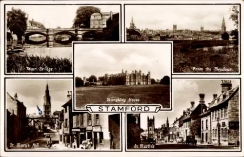 Ak Stamford East Midlands,  Burghley House, St. Mary's Hill, St. Martin's, Town Bridge