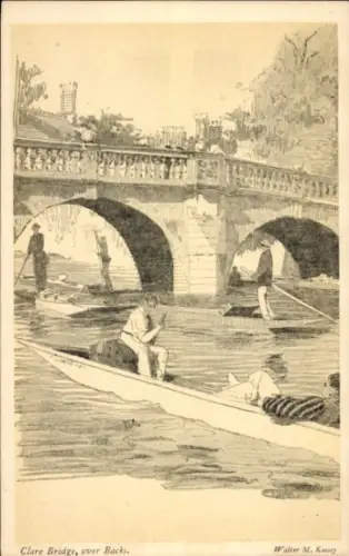 Künstler Ak Keesey, Walter M., Cambridge East England, Clare Bridge