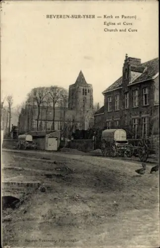 Ak Beveren sur Yser Beveren-aan-de-IJzer Westflandern, Kerk en Pastorij