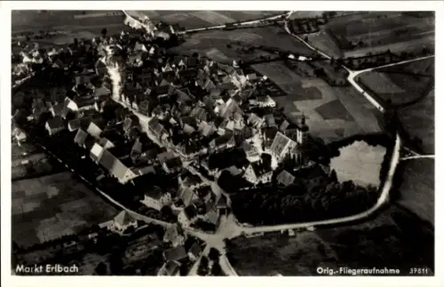 Ak Markt Erlbach in Mittelfranken, Luftaufnahme
